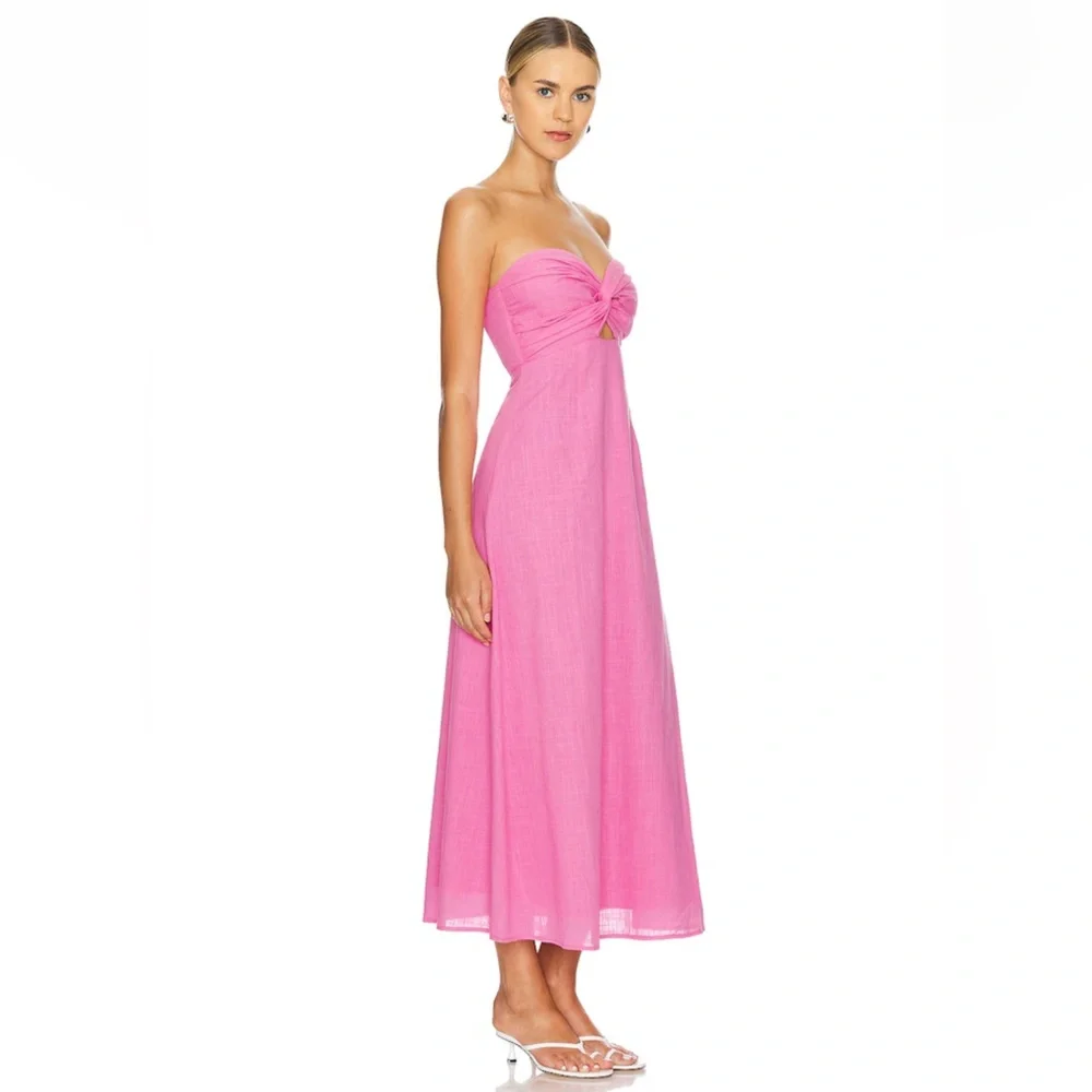 SNDYS x REVOLVE Lilly Dress in Pink 100% Cotton Women’s Size XS Barbie Summer